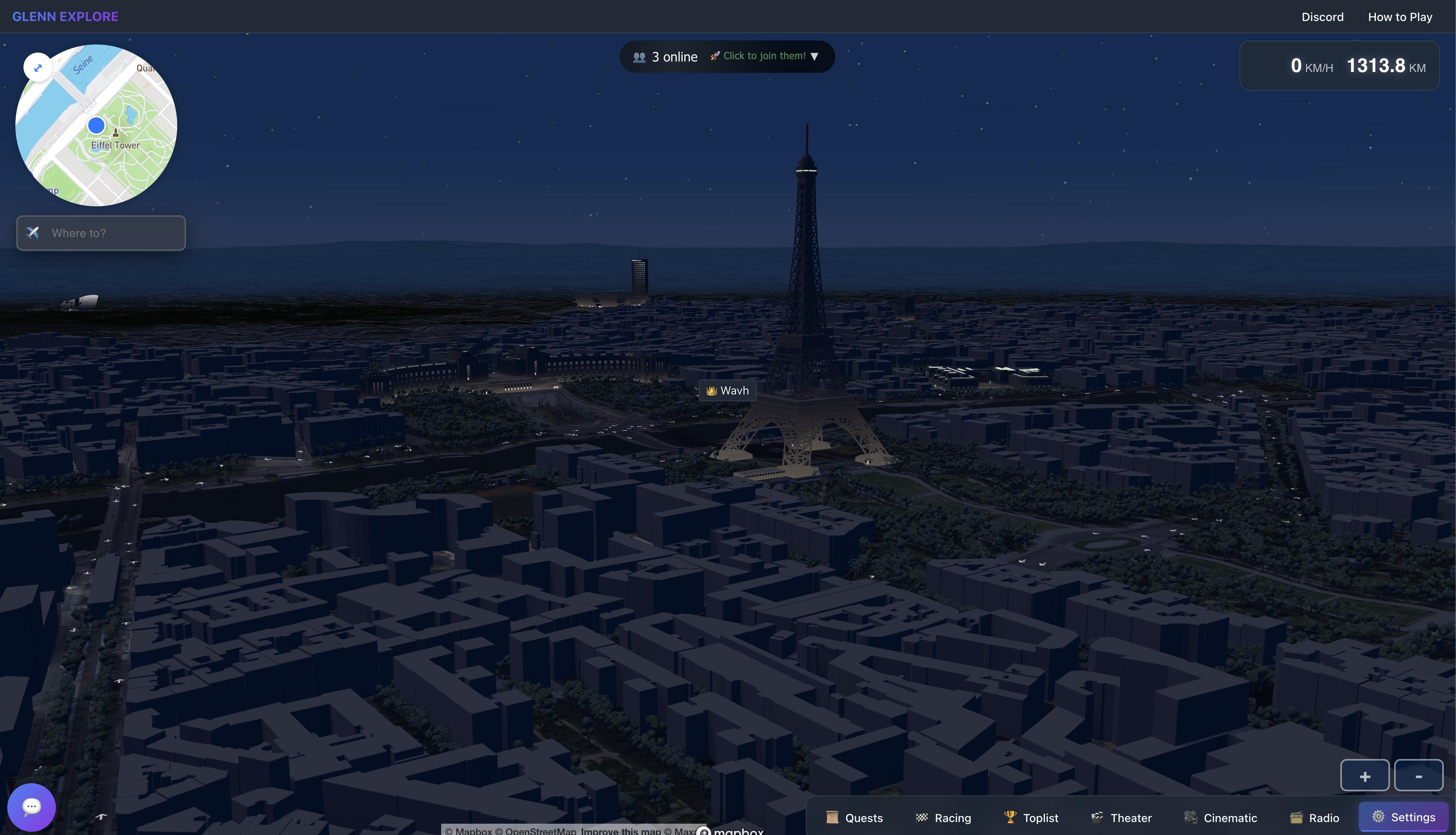 Eiffel Tower illuminated at night