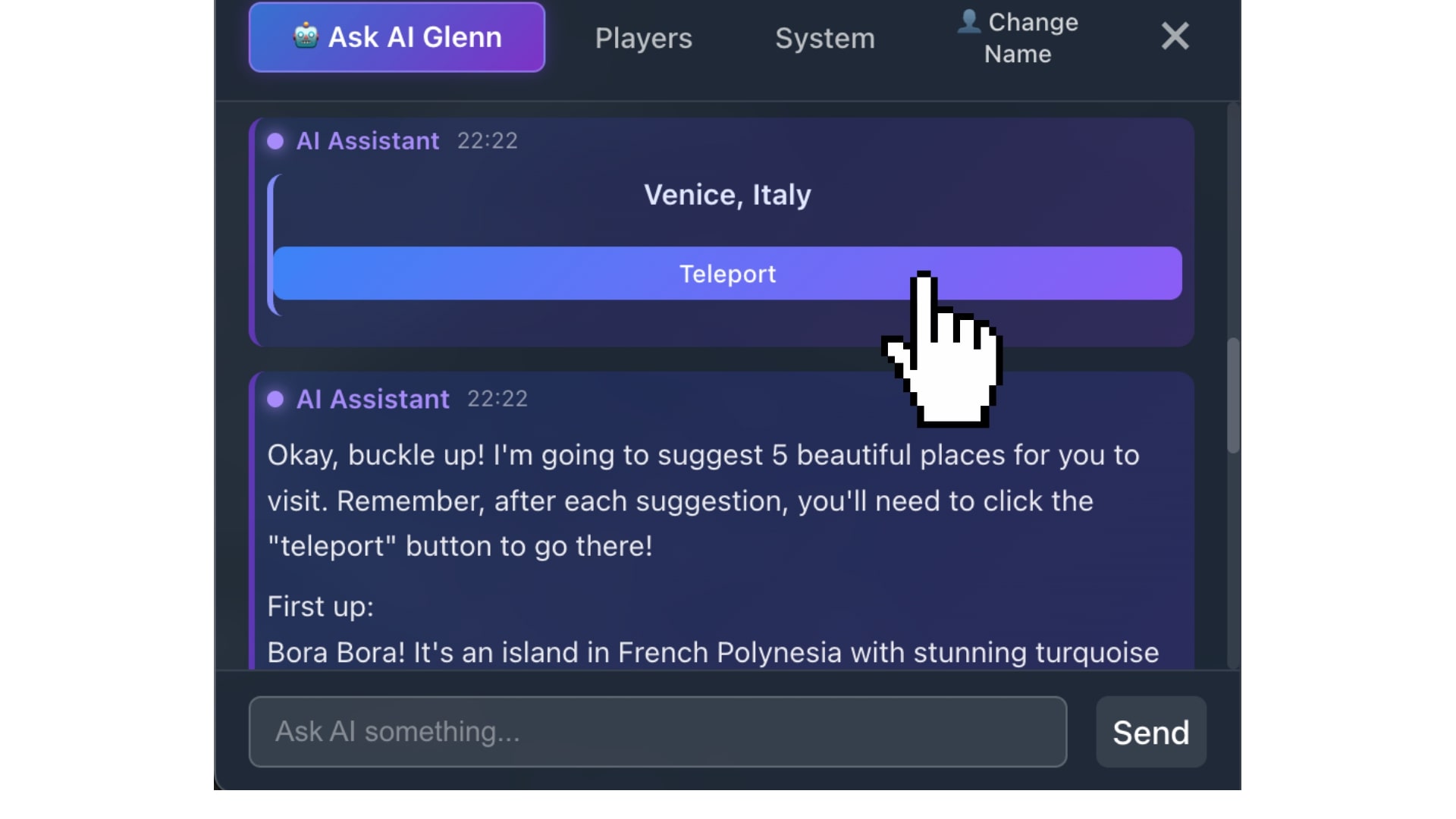 AI Glenn interaction