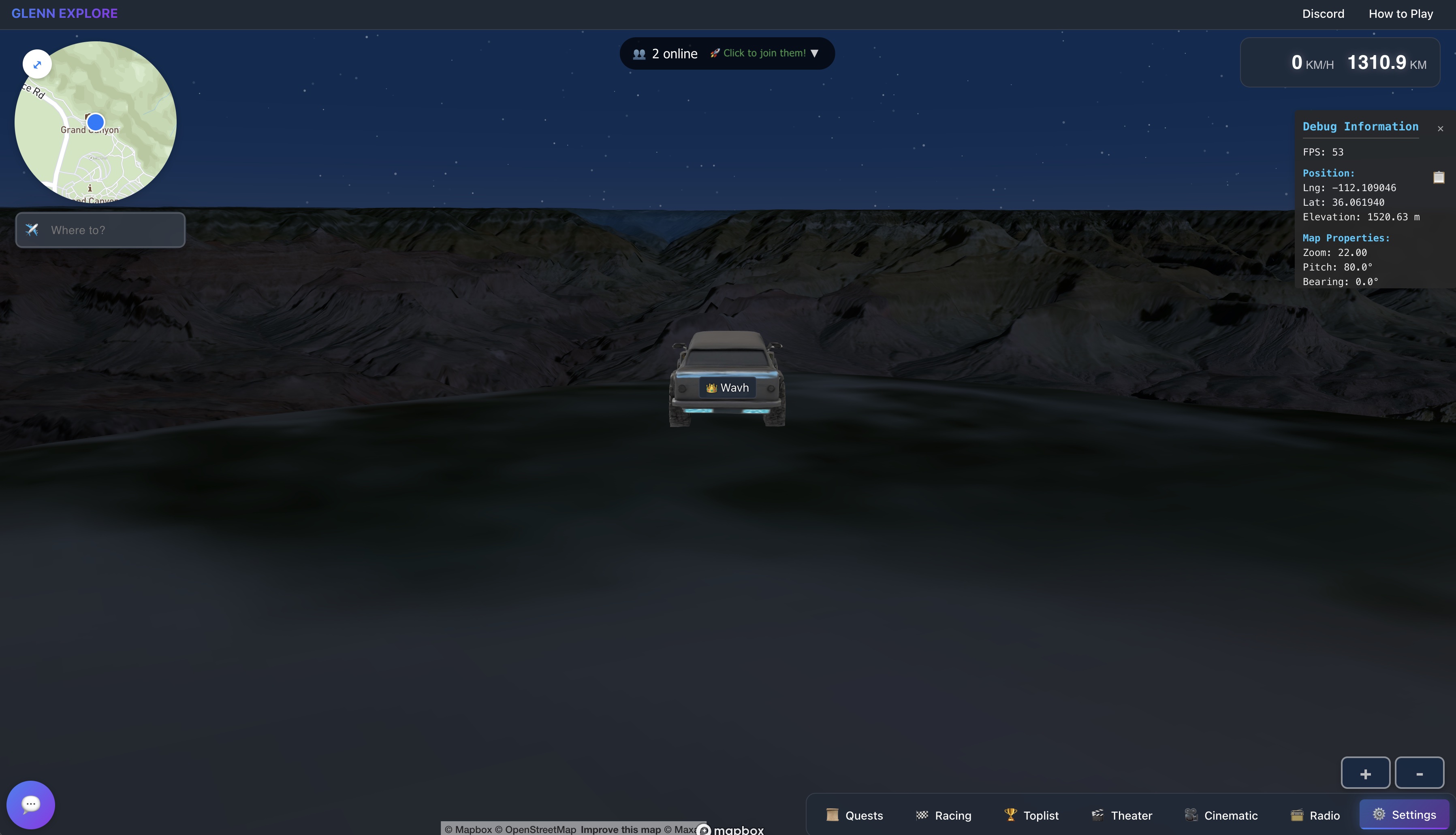 Grand Canyon under starlit sky