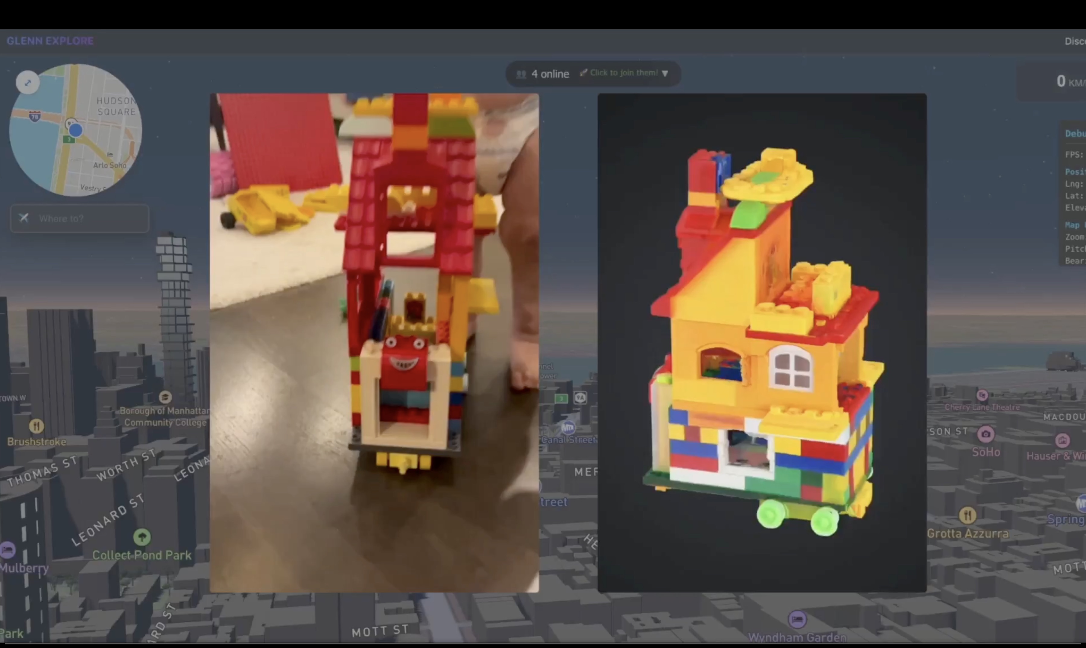 3D model of a lego creation created with Meshy AI